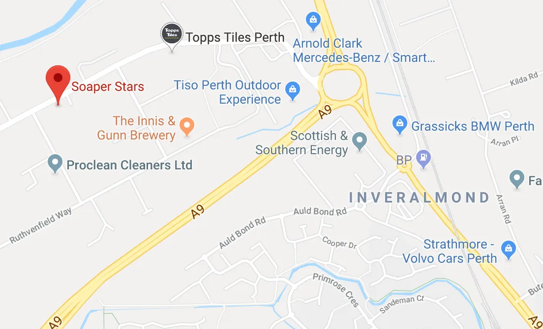 Google Map location of Soaper Stars Perth